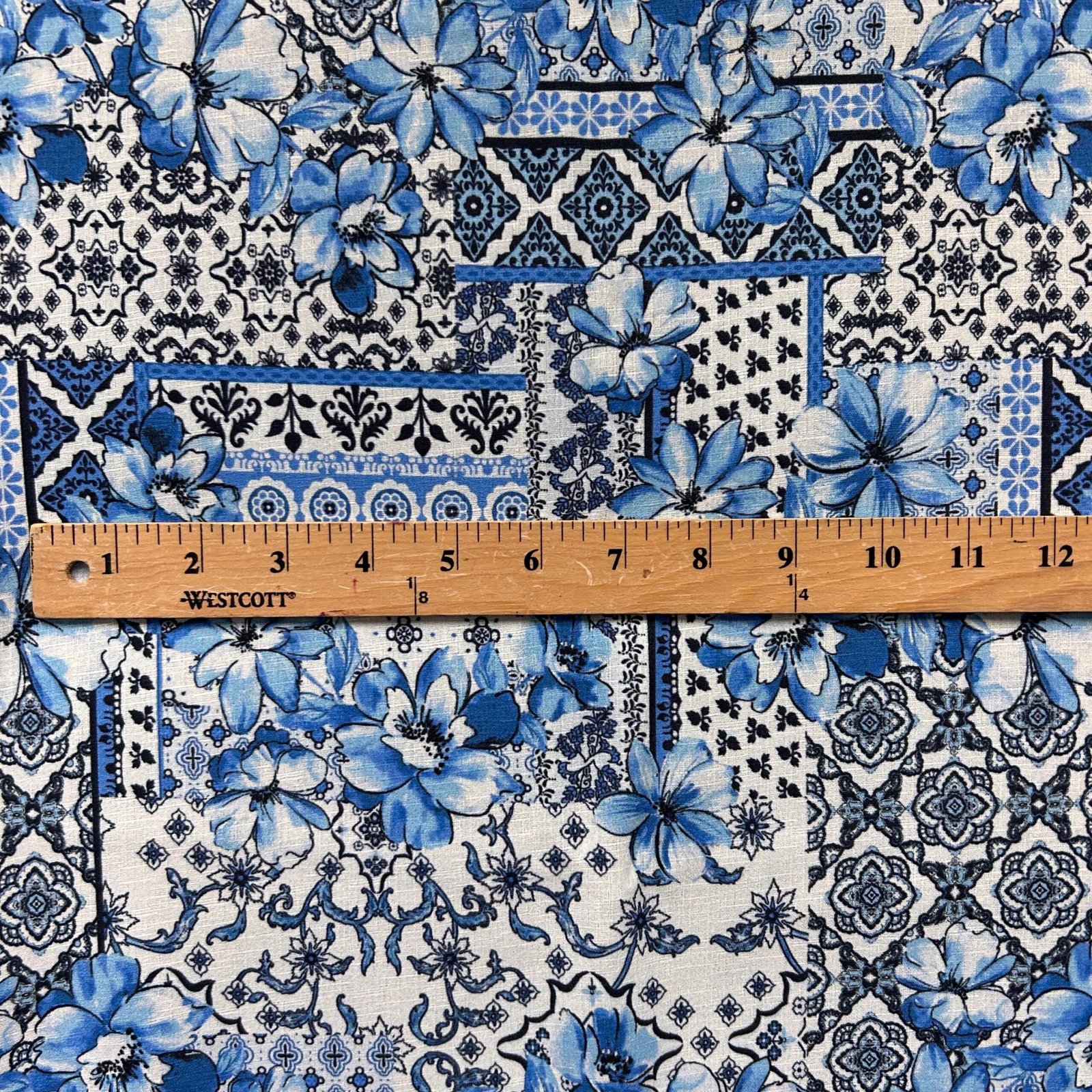 Vibrant Blue Majolica Fabric – Sicilian Tile Print Italian Fashion Sundress & Suit Textile by the Yard - Image 2