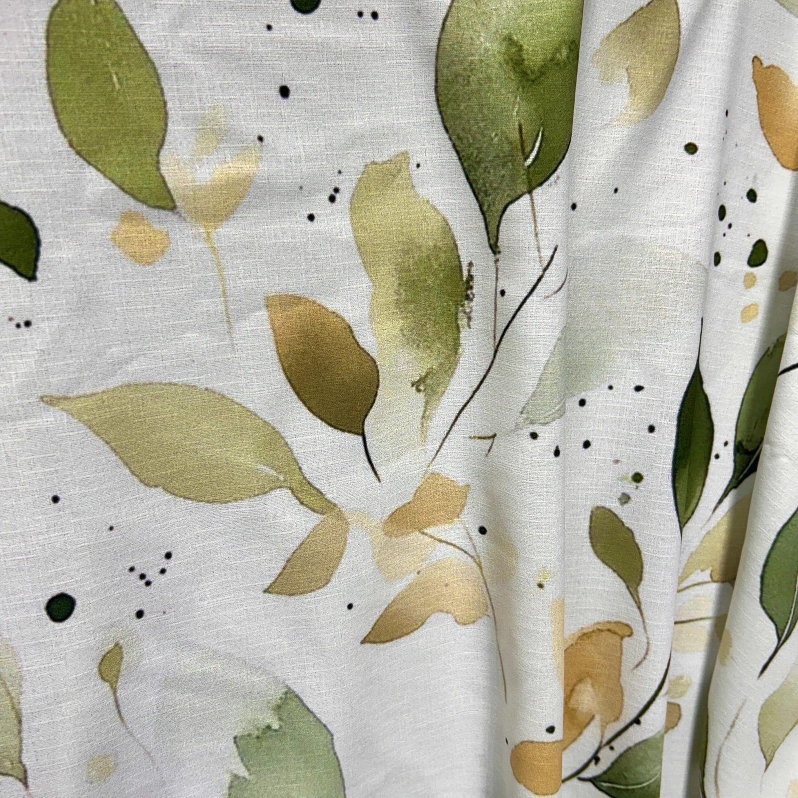 Watercolor Green Leaf Fabric – Botanical Nature-Inspired Sewing Textile by the Yard - Image 3
