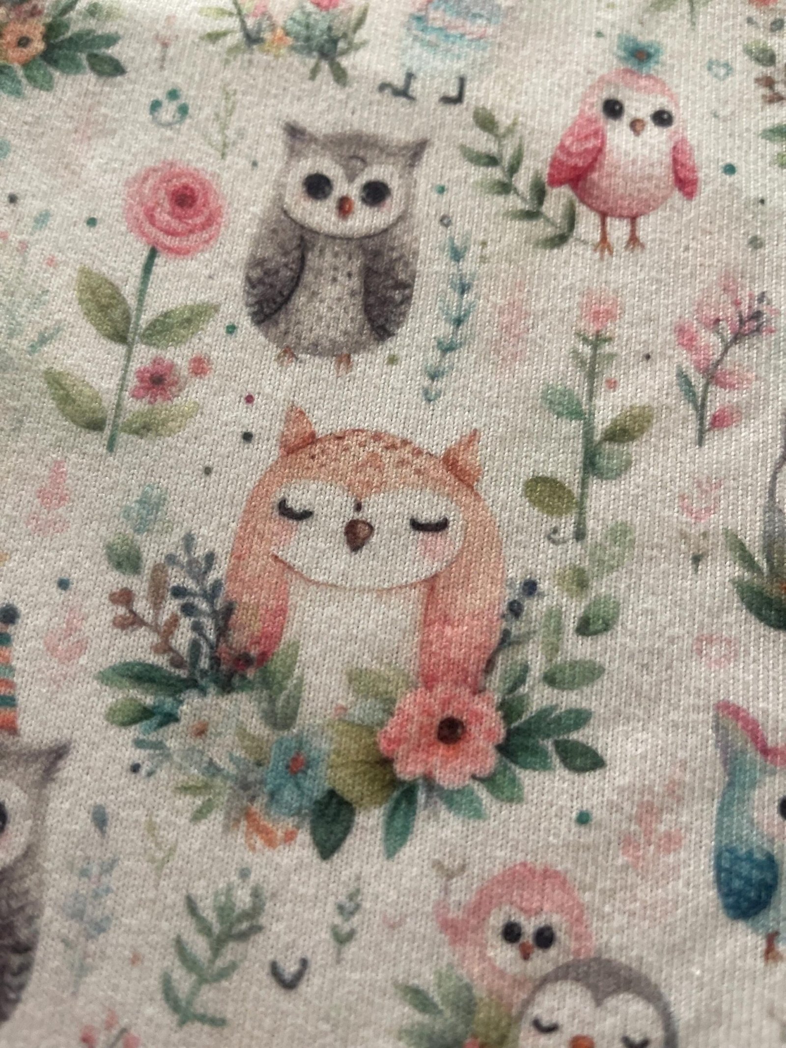 Cute Baby Owl Fabric – Whimsical Woodland Animal Print Kids Textile by the Yard - Image 3