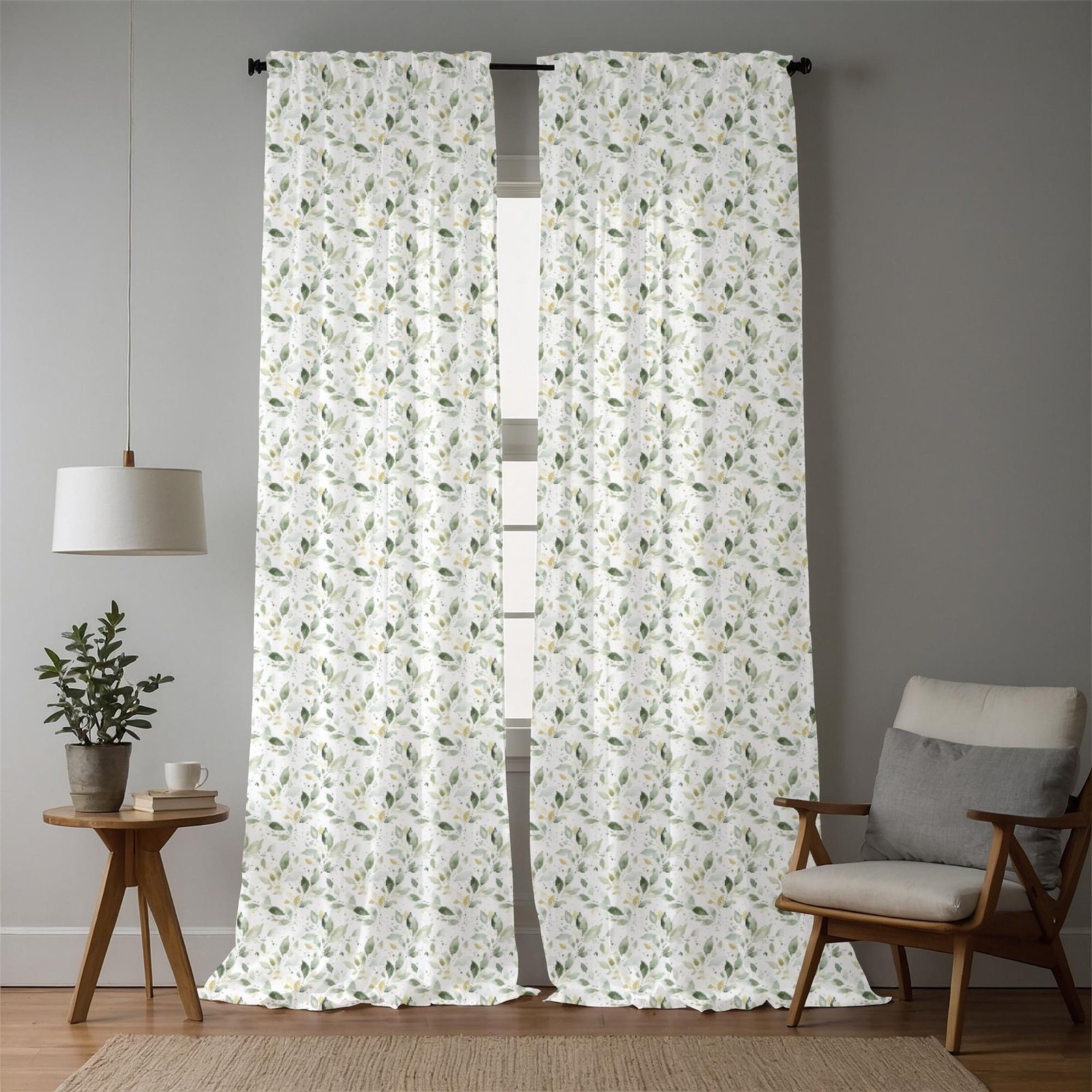 Watercolor Green Leaf Fabric – Botanical Nature-Inspired Sewing Textile by the Yard - Image 4