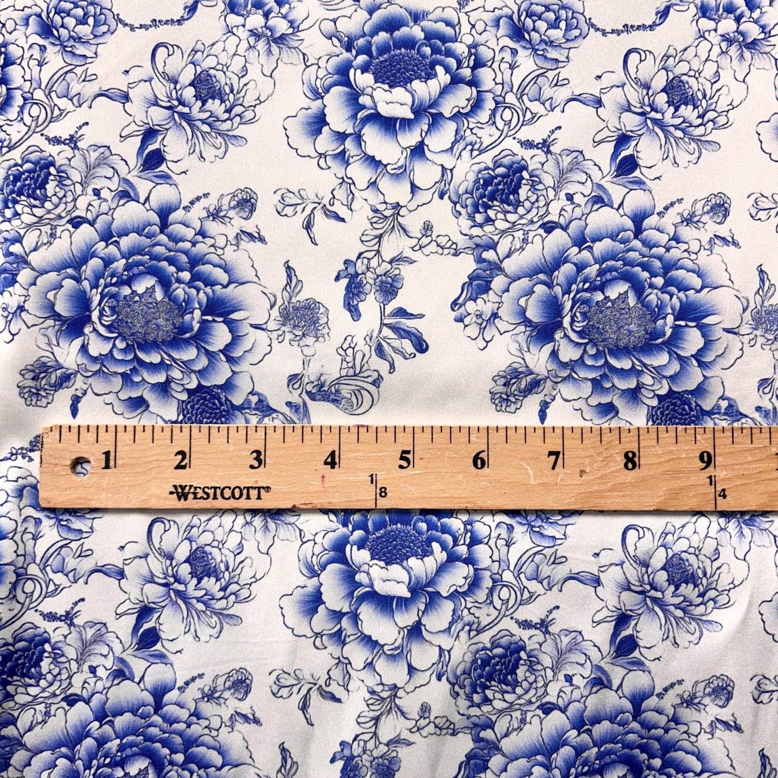 Loyal Blue Porcelain Fabric – Elegant Japanese Style Fine Ceramic Pattern Textile by the Yard - Image 4