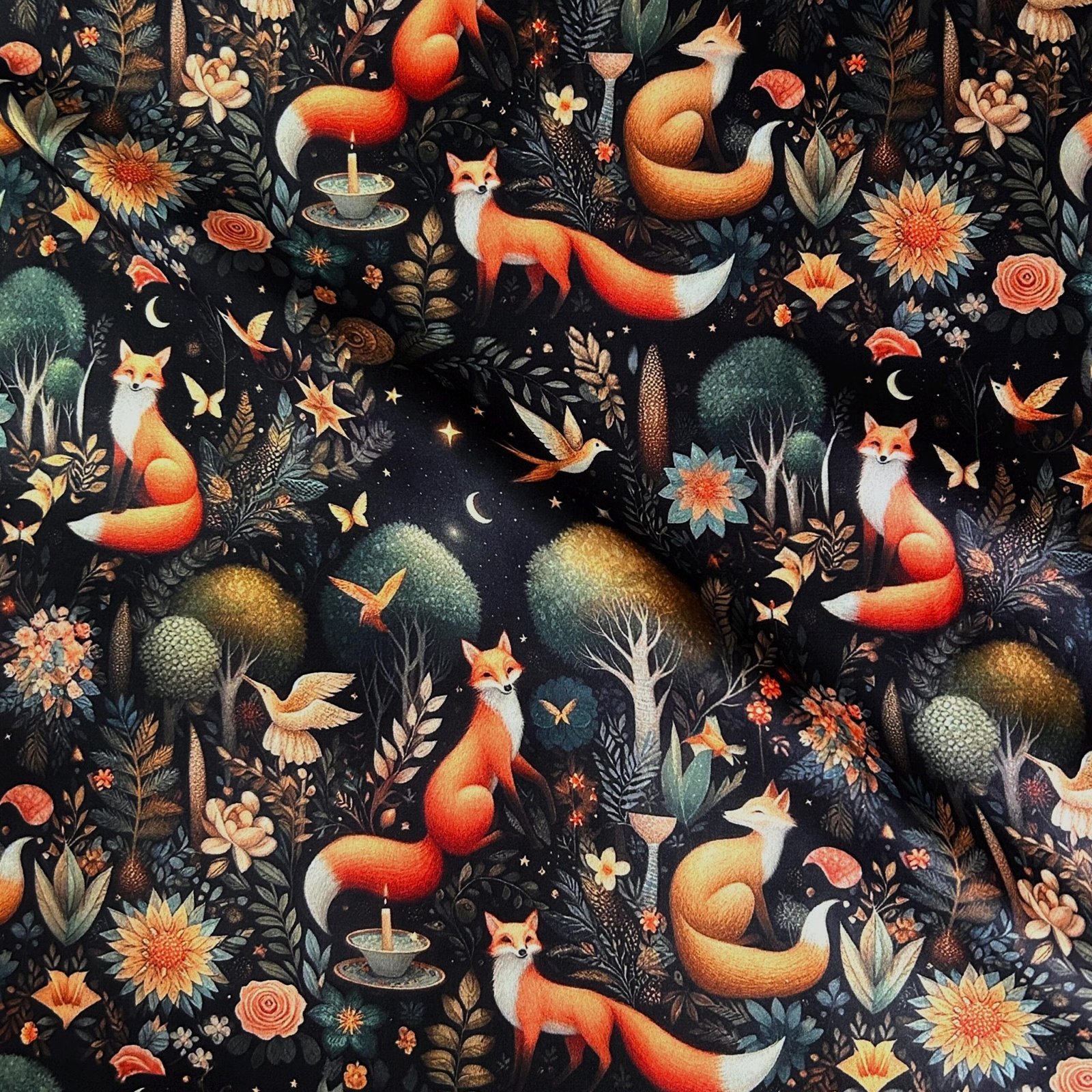 Whimsical Woodland Fox Fabric – Wild Forest Animal Textile by the Half Yard - Image 2