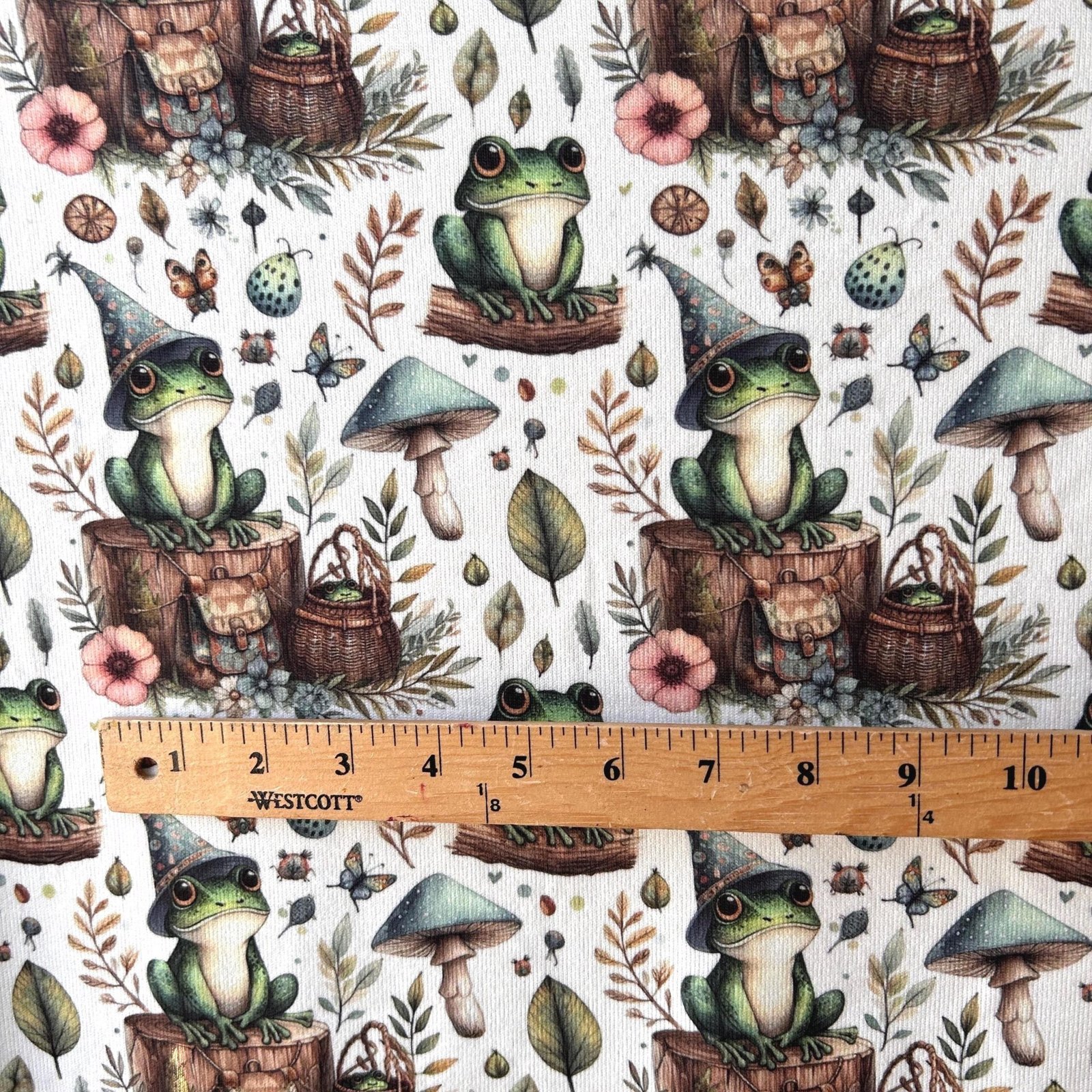 Whimsical Woodland Frog Fabric – Cute Forest Creatures Textile by the Yard - Image 3