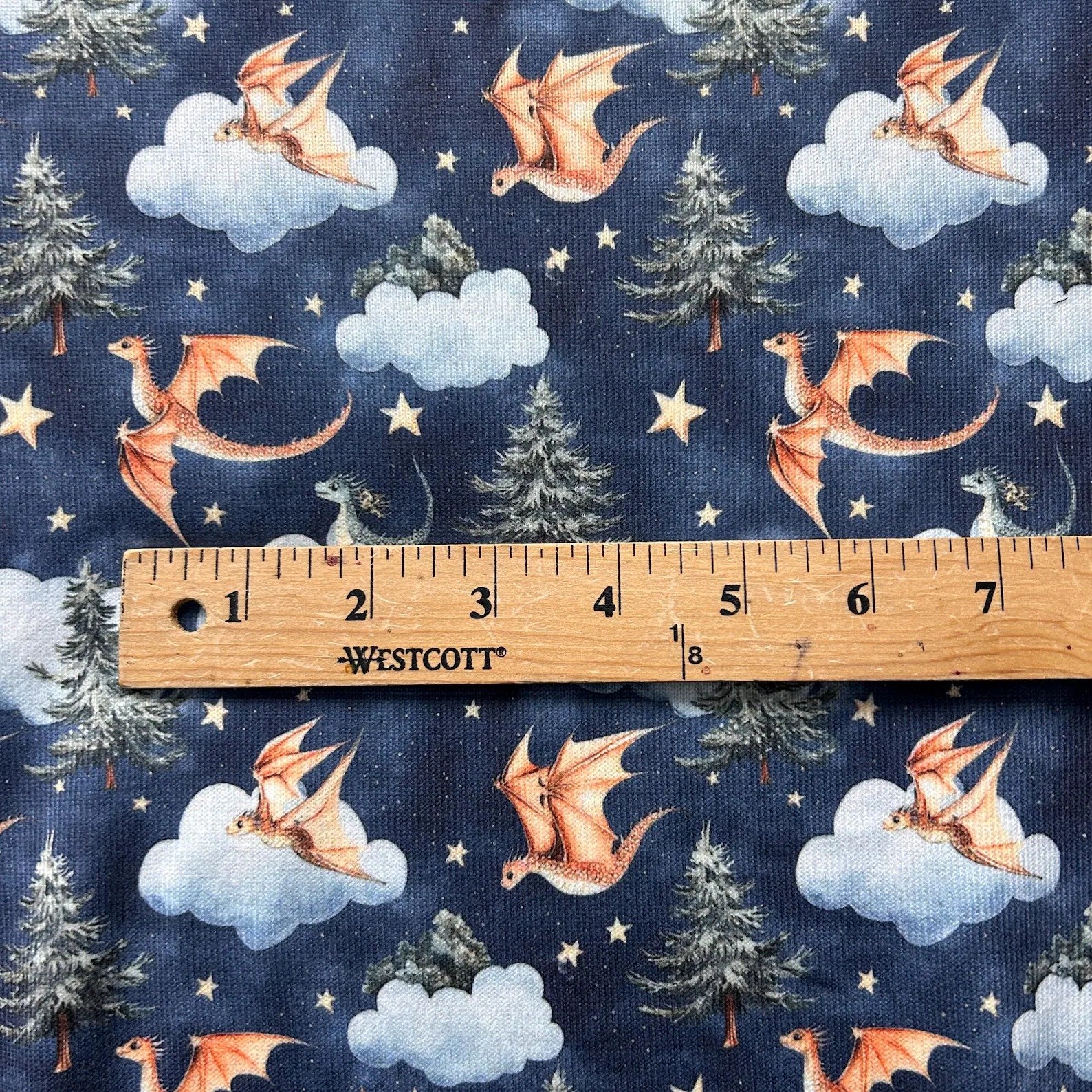Whimsical Night Fantasy Baby Dragon Fabric – Colorful Cute Griffin Clothing Textile by the Yard - Image 2