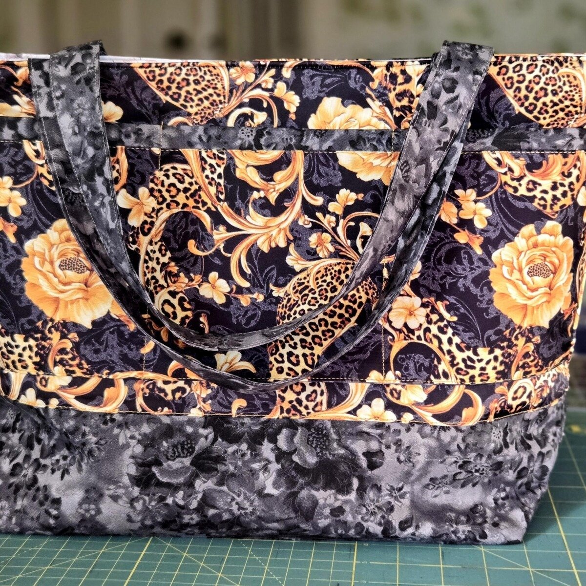Luxurious Black & Gold Leopard Floral Fabric – Elegant Metallic Animal Print Fashion & Home Decor Textile by the Yard - Image 5